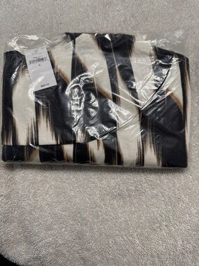 Banana Republic Factory Black, Cream & Brown Brushstroke Camisole/Bustier